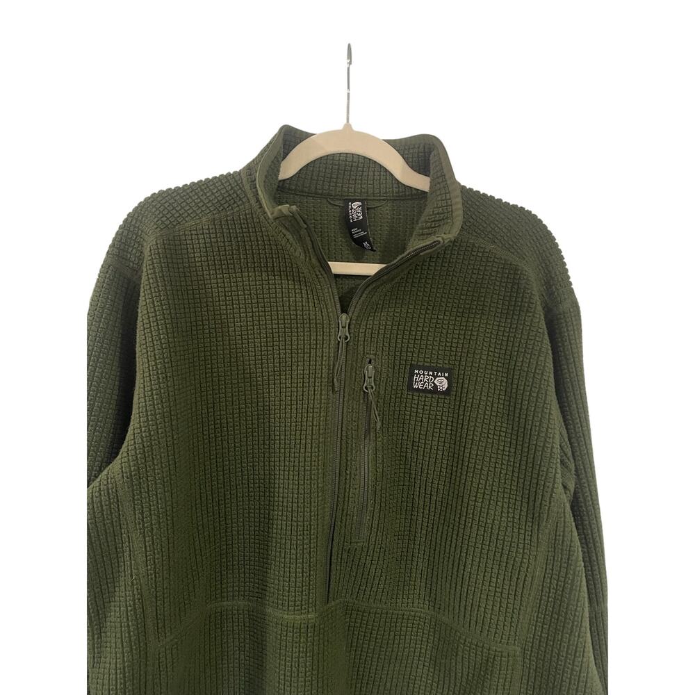 Mountain Hardwear Explore Fleece Half Zip Olive Green Men's XL - Picture 2 of 6
